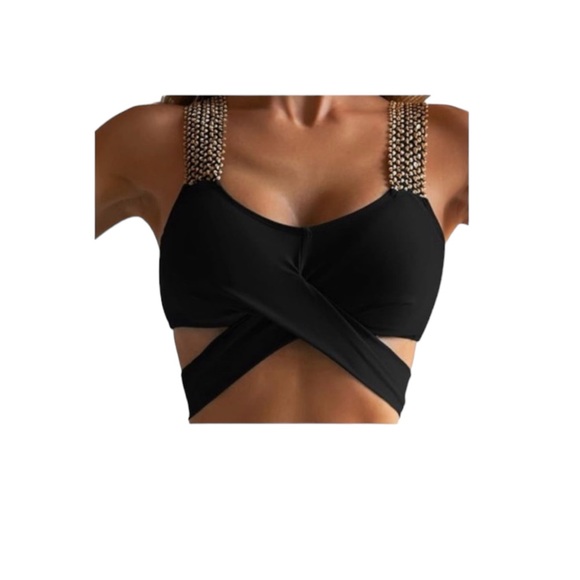 BNWT Eomenie Crisscross High Waisted Wrap Bikini Tie Back - Picture 1 of 5